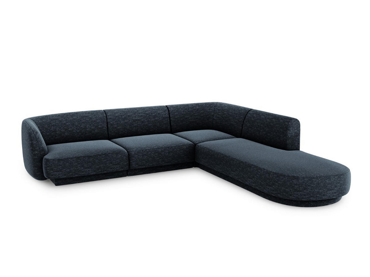 ECKSOFA rechts Miley aus Chenille-Stoff königsblau 6 Sitzplätze - Blau, Textil (248/255cm) - Micadoni
