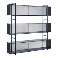 STANDREGAL Randaberg - Schwarz, Holzwerkstoff/Metall (180/180/33cm) - [en.casa]