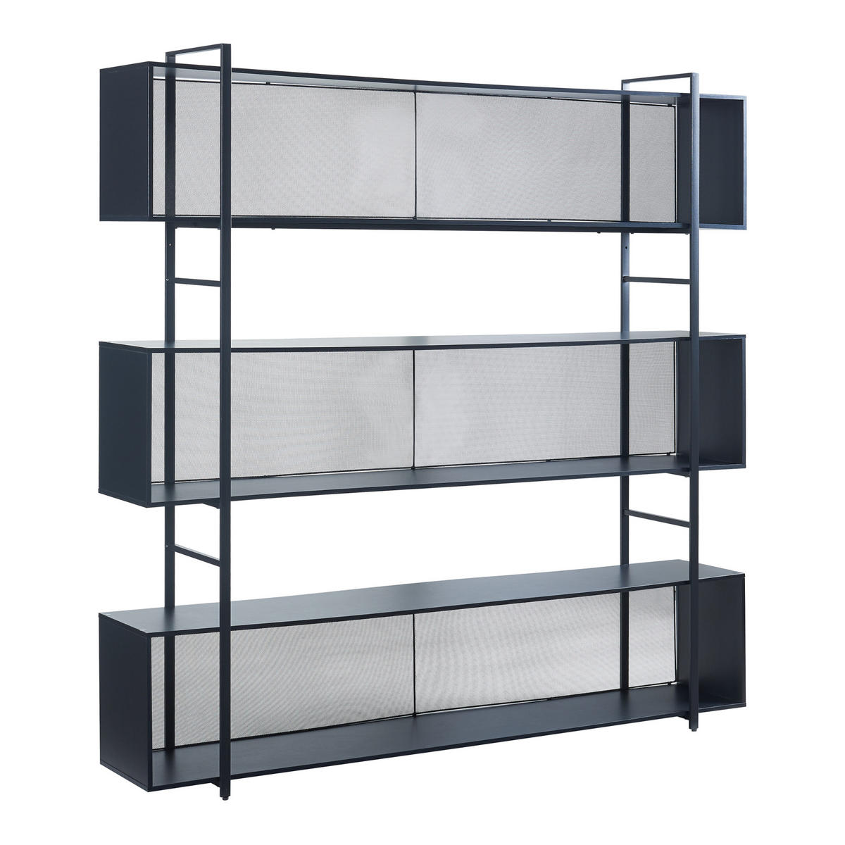 STANDREGAL Randaberg - Schwarz, Holzwerkstoff/Metall (180/180/33cm) - [en.casa]
