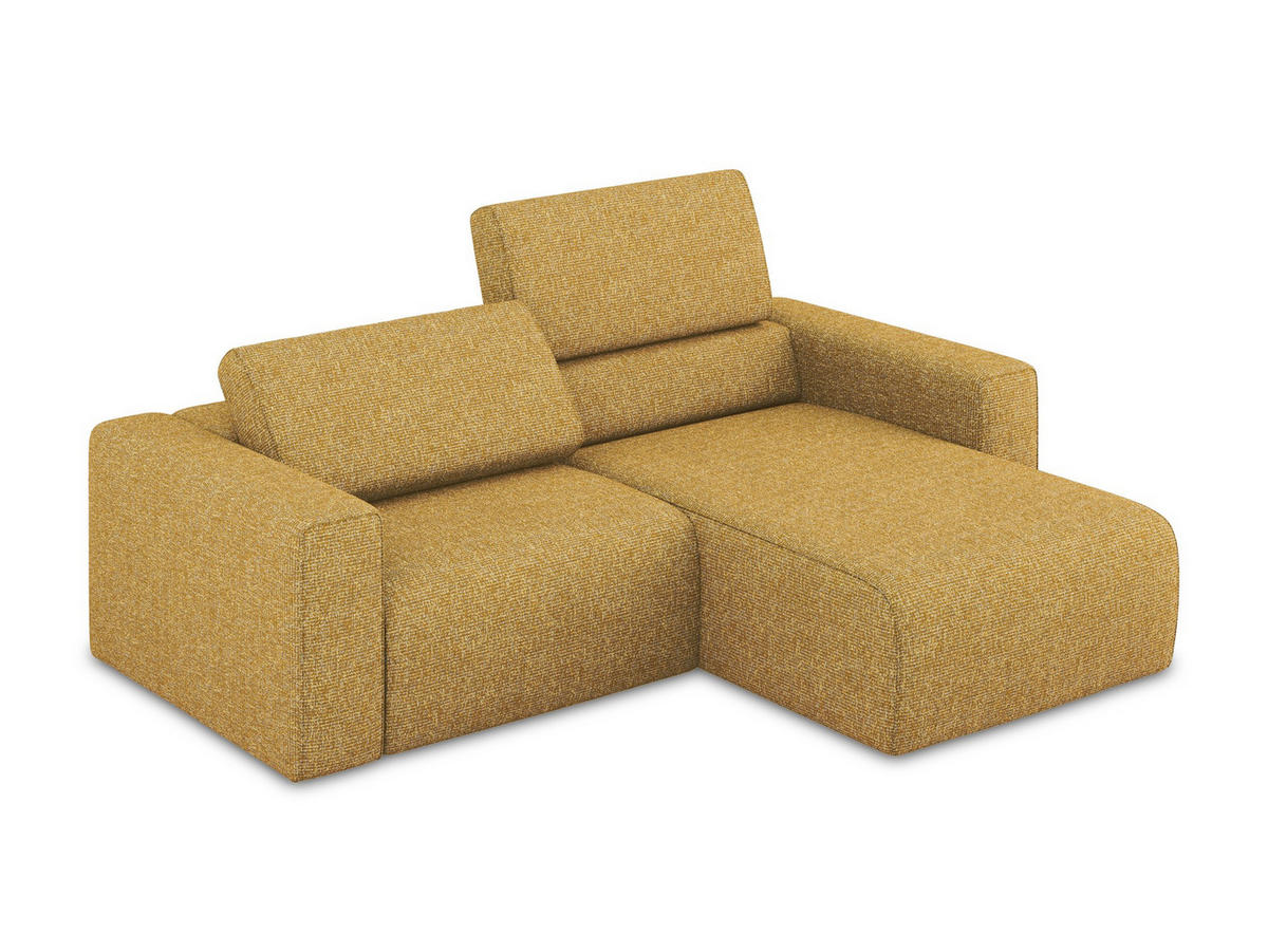 ECKSOFA Rechts Strukturstoff Stoff Gelb - Currygelb/Gelb, Kunststoff/Textil (224/167cm) - Makamii