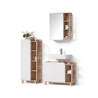 KOMPLET KOPALNIŠKEGA POHIŠTVA Marano, Sonoma/Bela, 3-delni - bela/hrast sonoma, leseni material (80/65/35cm) - Livinity®