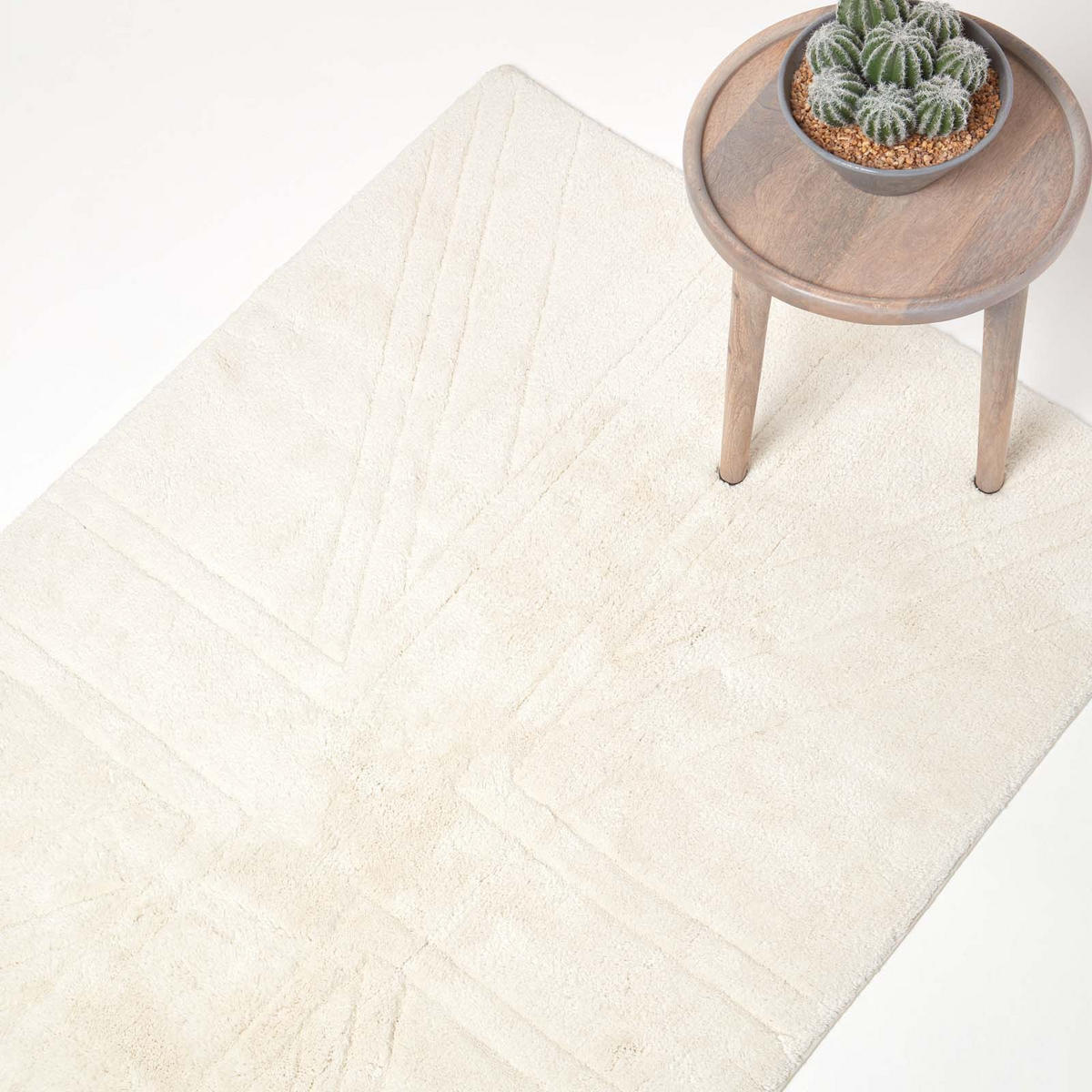 HOCHFLOR-TEPPICH Union Jack 90/150 cm - Creme, Textil (90/150cm) - Homescapes