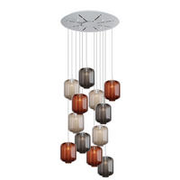 GALERIELEUCHTE Velo 12-flammig Mehrfarbig Ø 25cm - Multicolor/Weiß, Glas (25/25/27cm) - s.luce