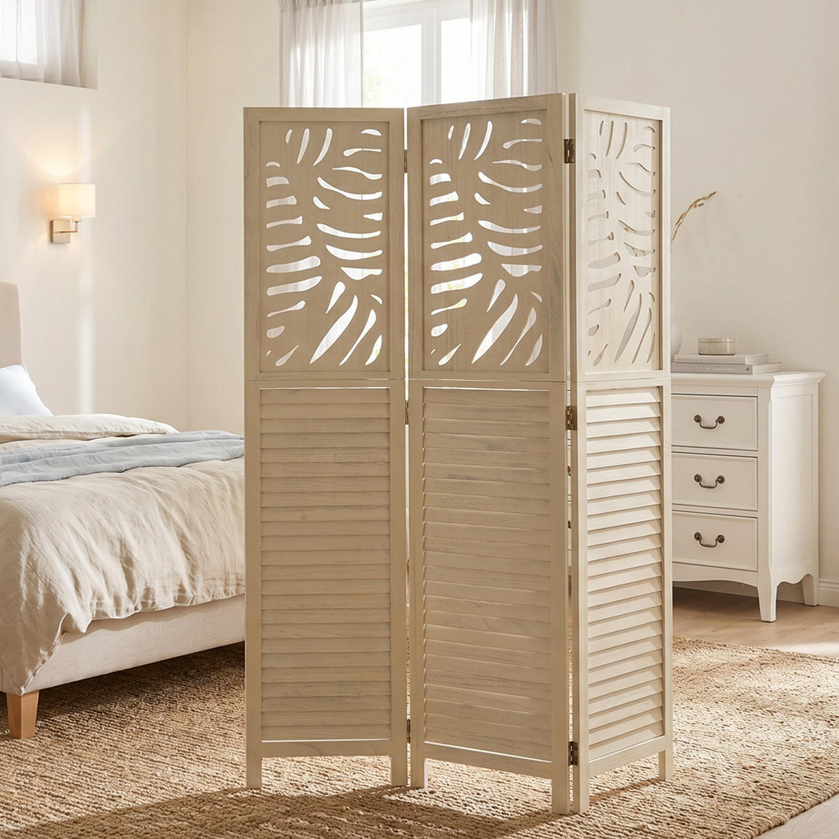 PARAVENT 120/170 cm Beige - Beige, Holz (120/170/2cm) - Homestyle4u