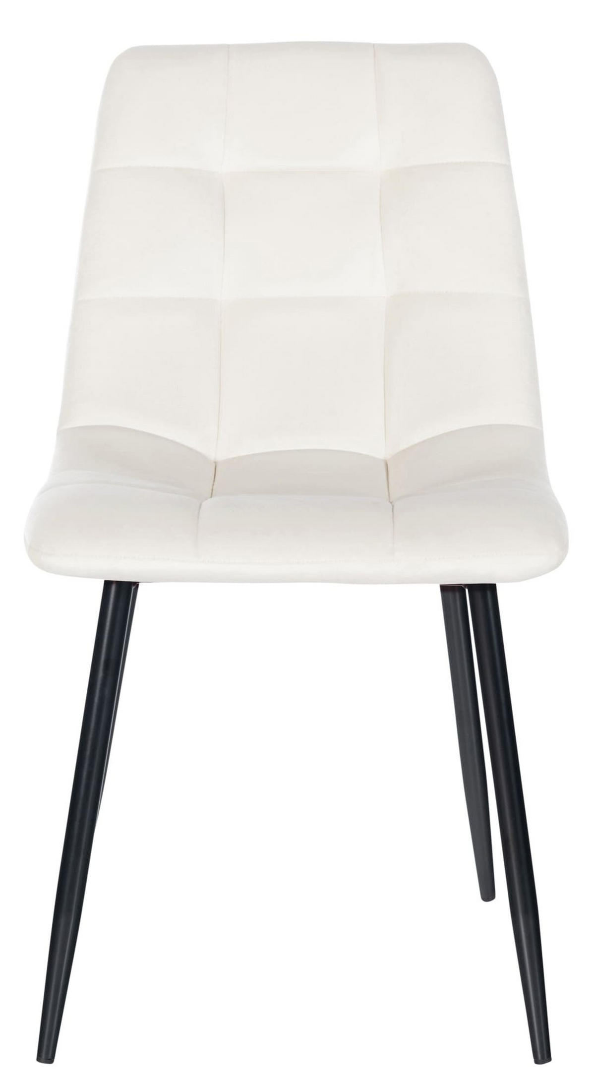 ESSZIMMERSTÜHLE 4er-Set VOUL Cremeweiß Samt - Creme, Textil/Metall (45/84/55cm) - DELUKE