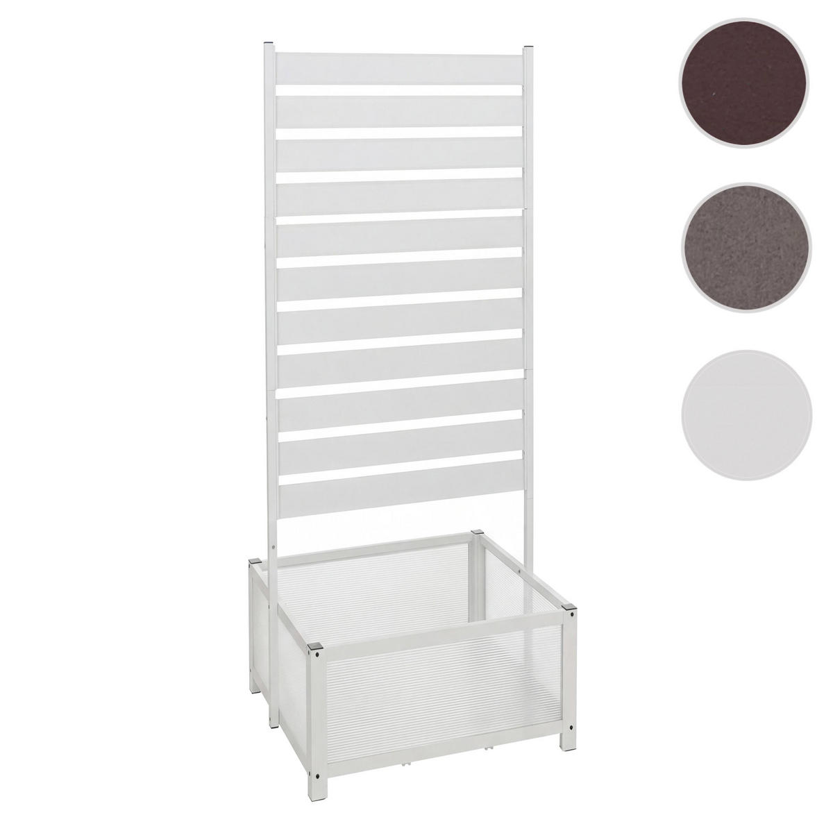 BLOMRABATT MED KLÄTTRINGSGALLER Vitt - Vit, Metall (60/158/75cm) - MCW