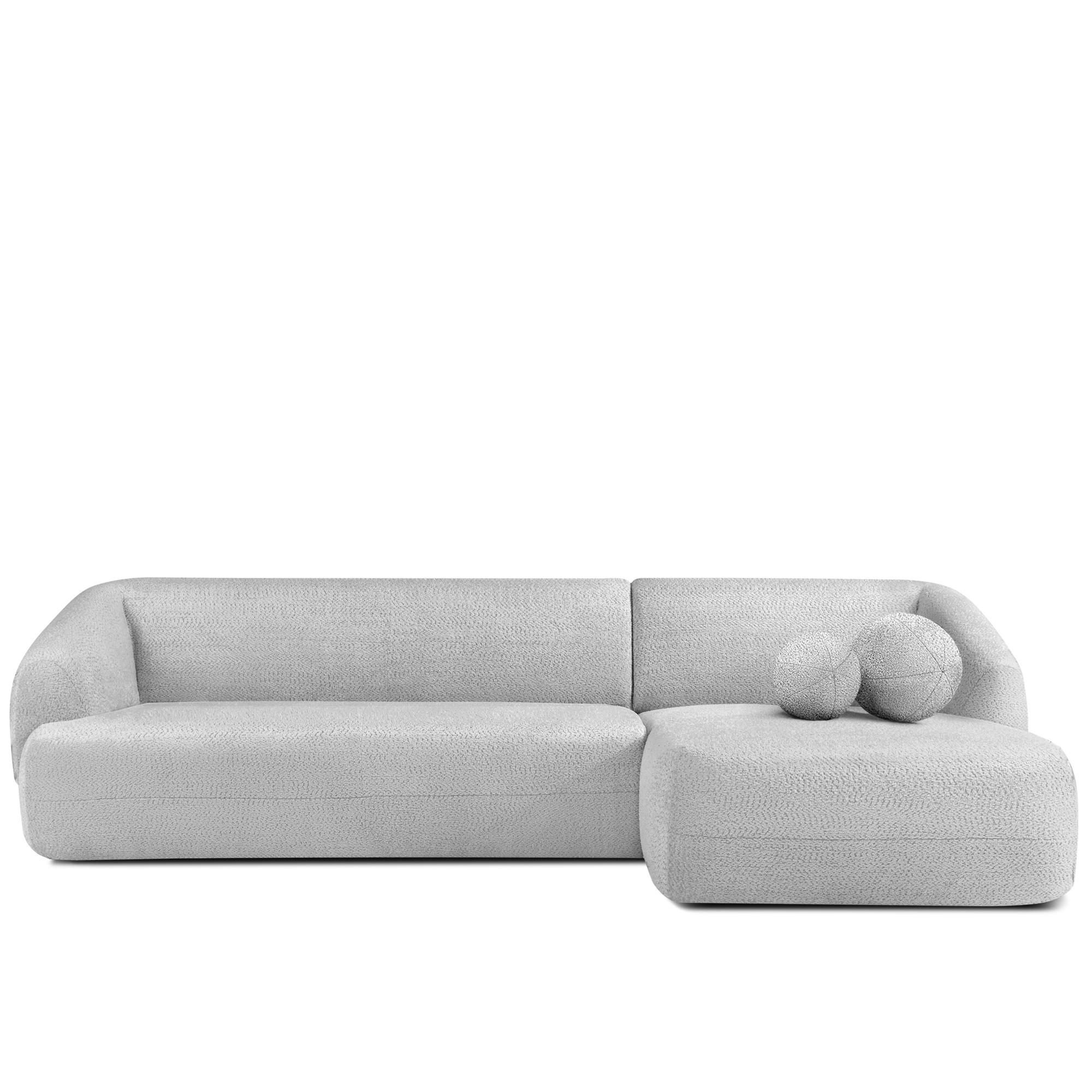 ECKSOFA RECHTS VIRA, Grau, Chenille - Schwarz/Grau, Holz/Holzwerkstoff (300/160cm) - KONSIMO®