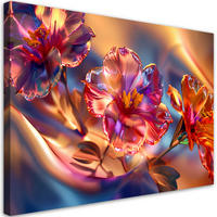 LEINWANDBILD Glänzende Glasblumen auf Leinwand - Multicolor, Textil (60/40cm) - Feeby