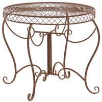 GARTENTISCH rund Ø90 cm Metall antik braun - Braun, Metall (90/90/69cm) - CLP