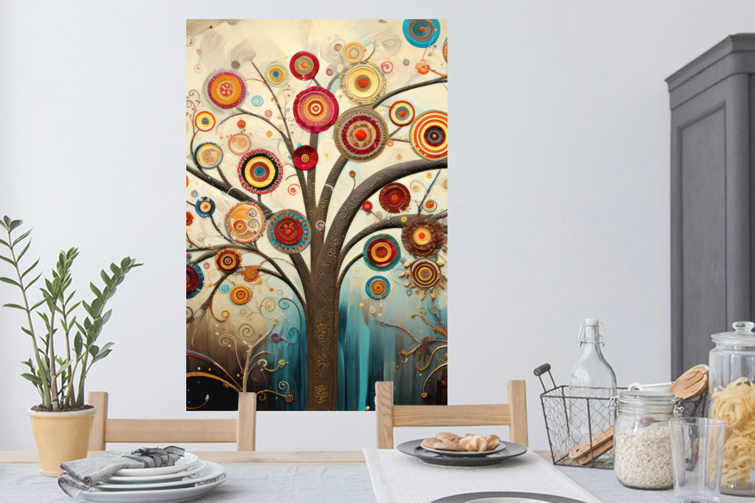 WANDTATTOO Baum - Baum des Lebens - Farbe 80x120 cm - Braun, Kunststoff (80/120/0.1cm) - MuchoWow