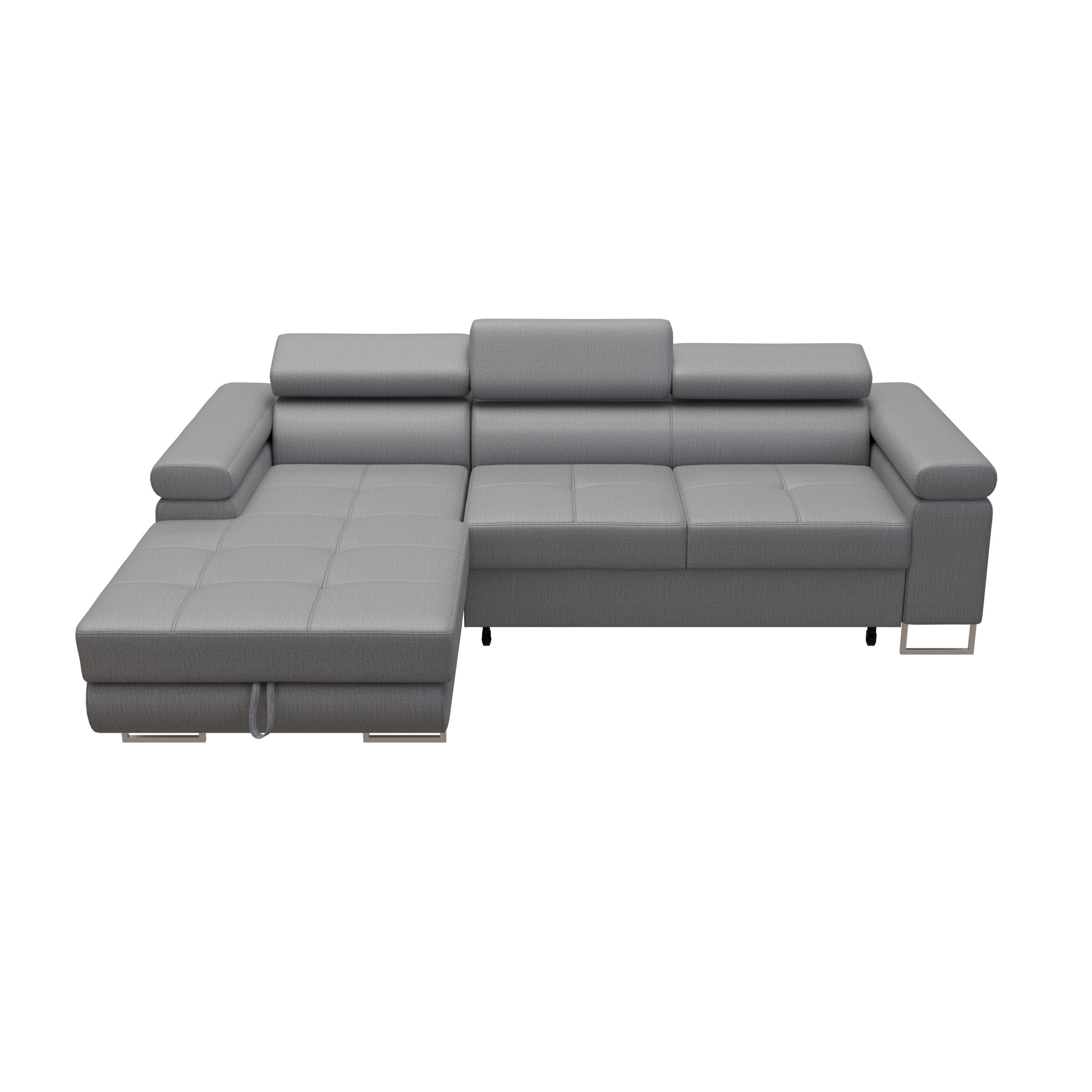 ECKSOFA VEMO MINI Links Hellgrau Velour-Stoff Kompakter Komfort für Wohnräume - Hellgrau, Textil (235/175cm) - Barchello