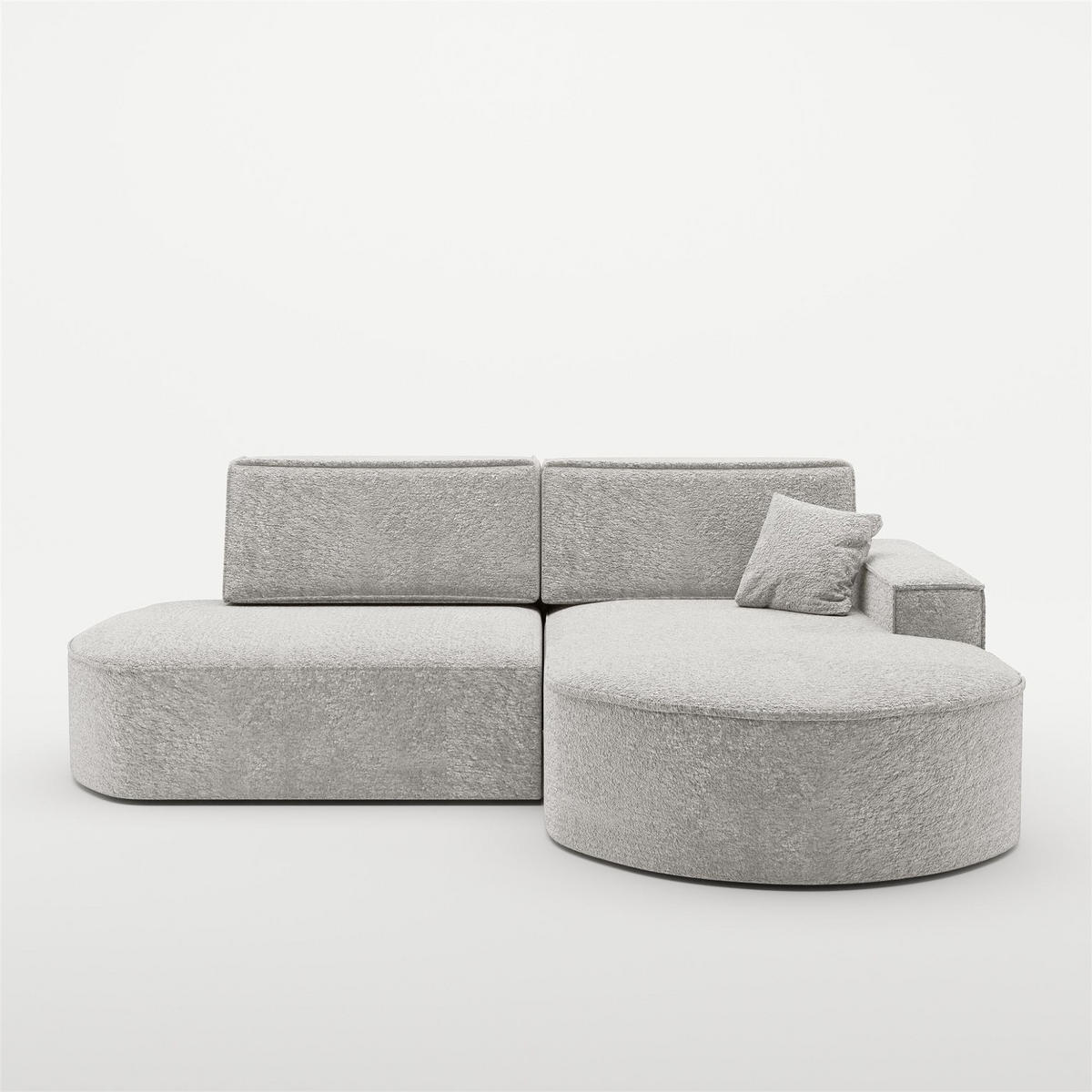 ECKSOFA Venedig Mit Schlaffunktion - Hellgrau, Holzwerkstoff/Textil (278/179cm) - Fun Möbel