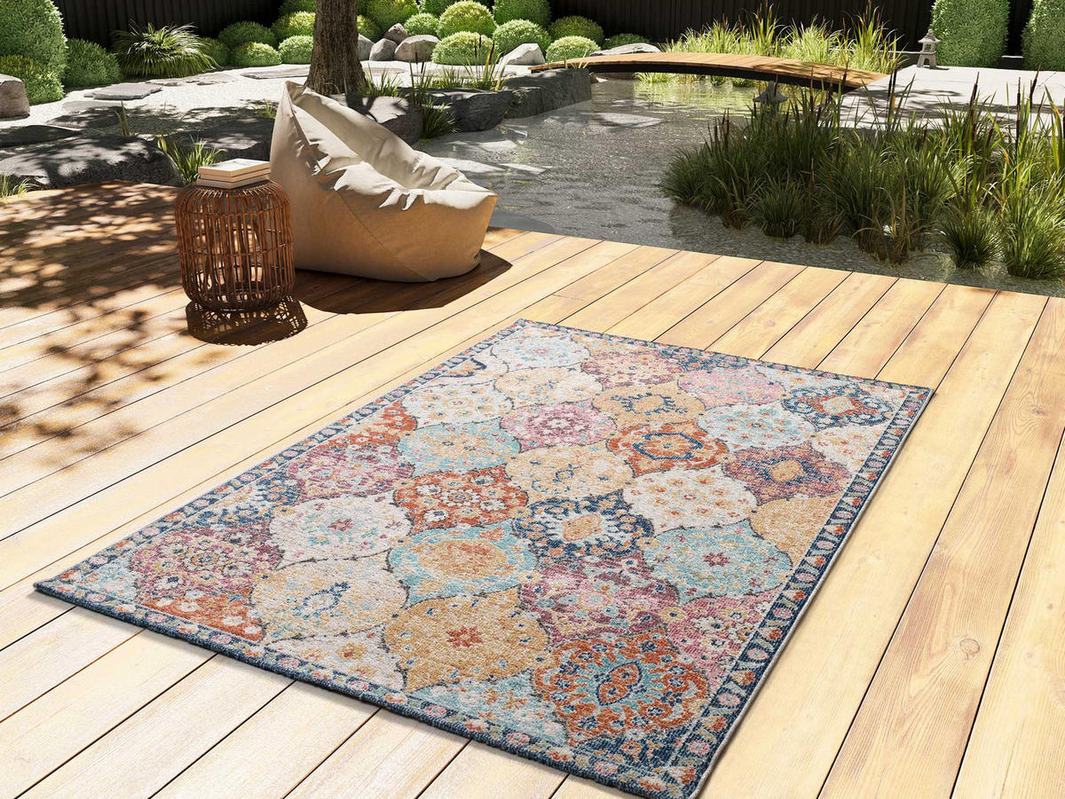 OUTDOORTEPPICH Mehrfarbiger Luna 80/150 cm - Multicolor, Kunststoff/Textil (80/150cm) - Atticgo