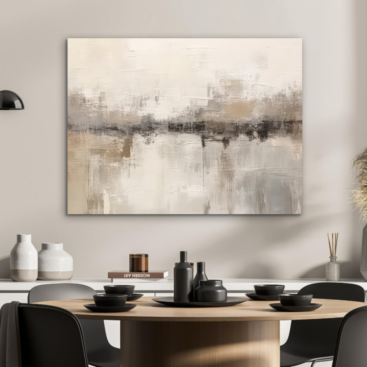 KOVOVÝ OBRAZ Moderné umenie - Abstraktné - Béžové 80x60 cm - béžová, kov (80/60cm) - MuchoWow