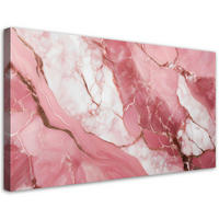 LEINWANDBILD Rosa Marmorstein-Goldelemente 80x40cm - Pink, Textil (80/40cm) - Feeby