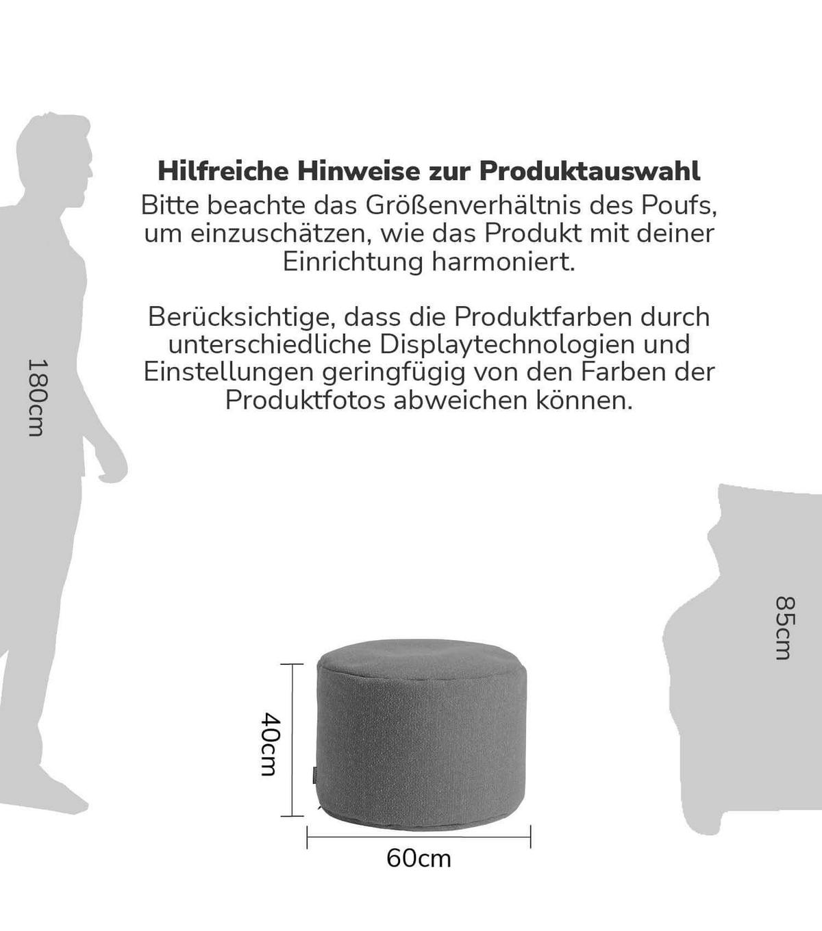 POUF Der Ruhepouf - Grau, Textil (60/40/60cm) - Mokebo
