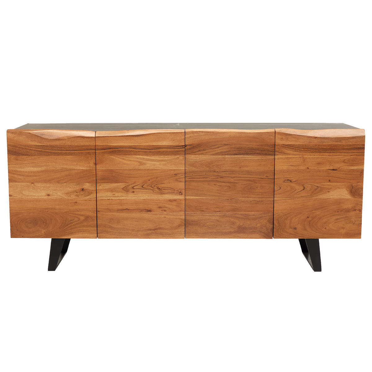 SIDEBOARD ORGANIC ARTWORK Akazie 180cm - Schwarz/Braun, Holz/Metall (180/75/45cm) - riess-ambiente