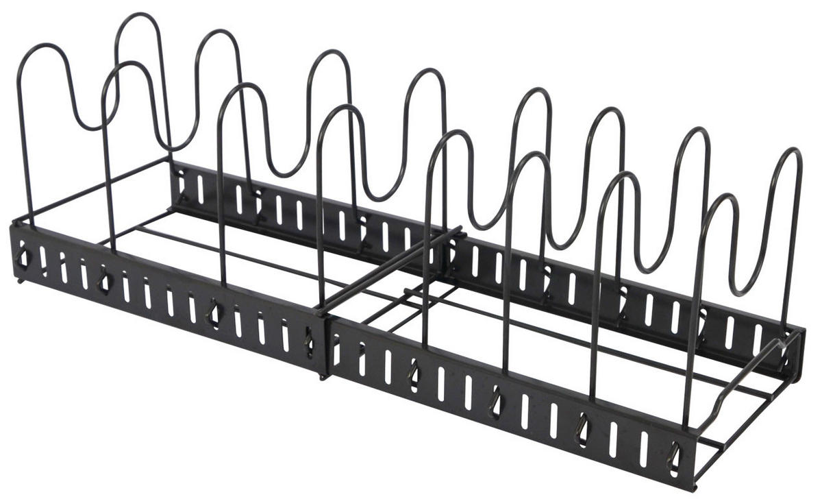 TOPFREGAL 30-57 cm Ausziehbar mit 7 Fächern - Schwarz, Metall (19.5/18.5/57cm) - MAKLIK