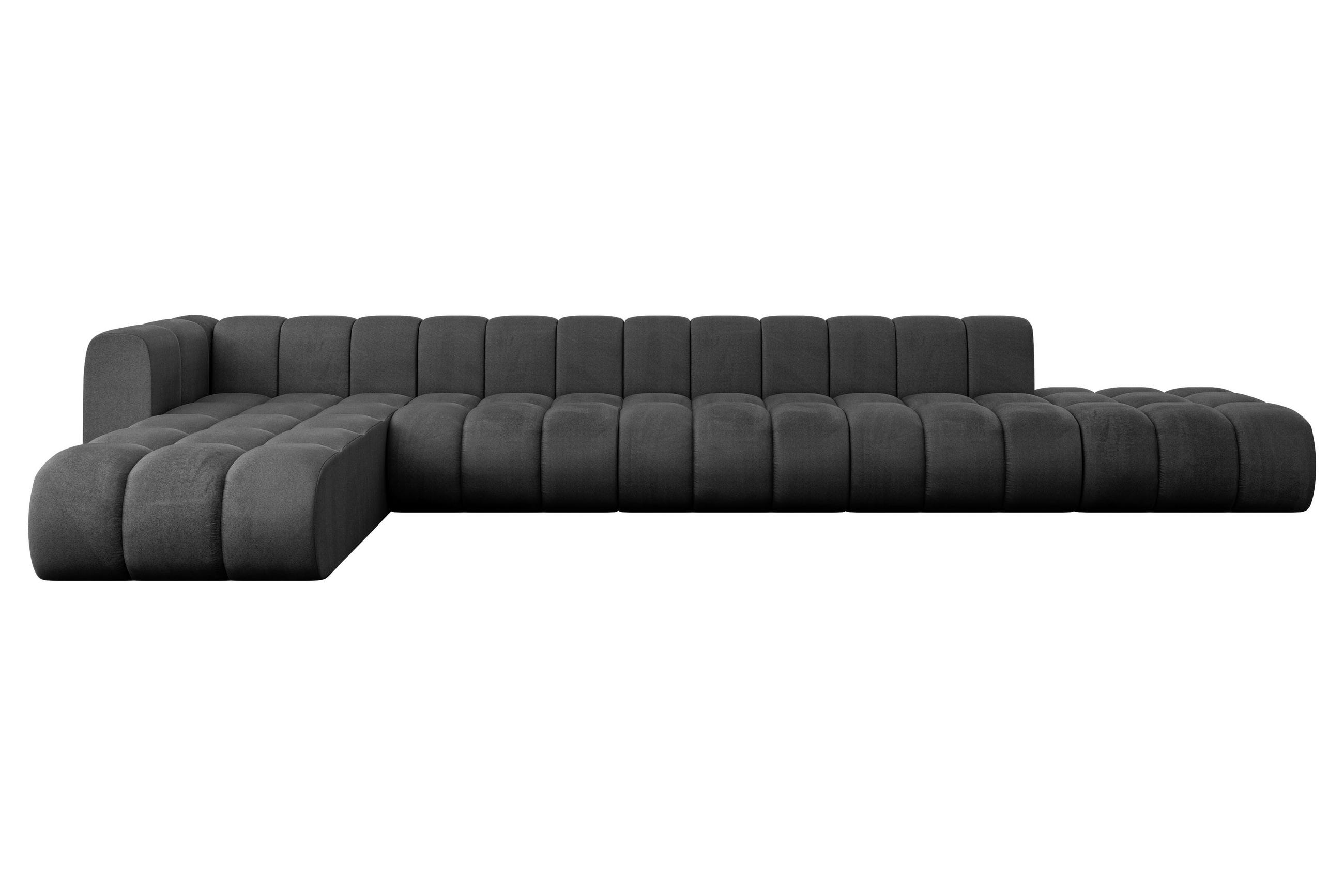 ECKSOFA modulares Sofa Zuvon-L3 - 478x177x70 cm Schwarz - Schwarz, Holzwerkstoff/Textil (478/177cm) - ALTDECOR
