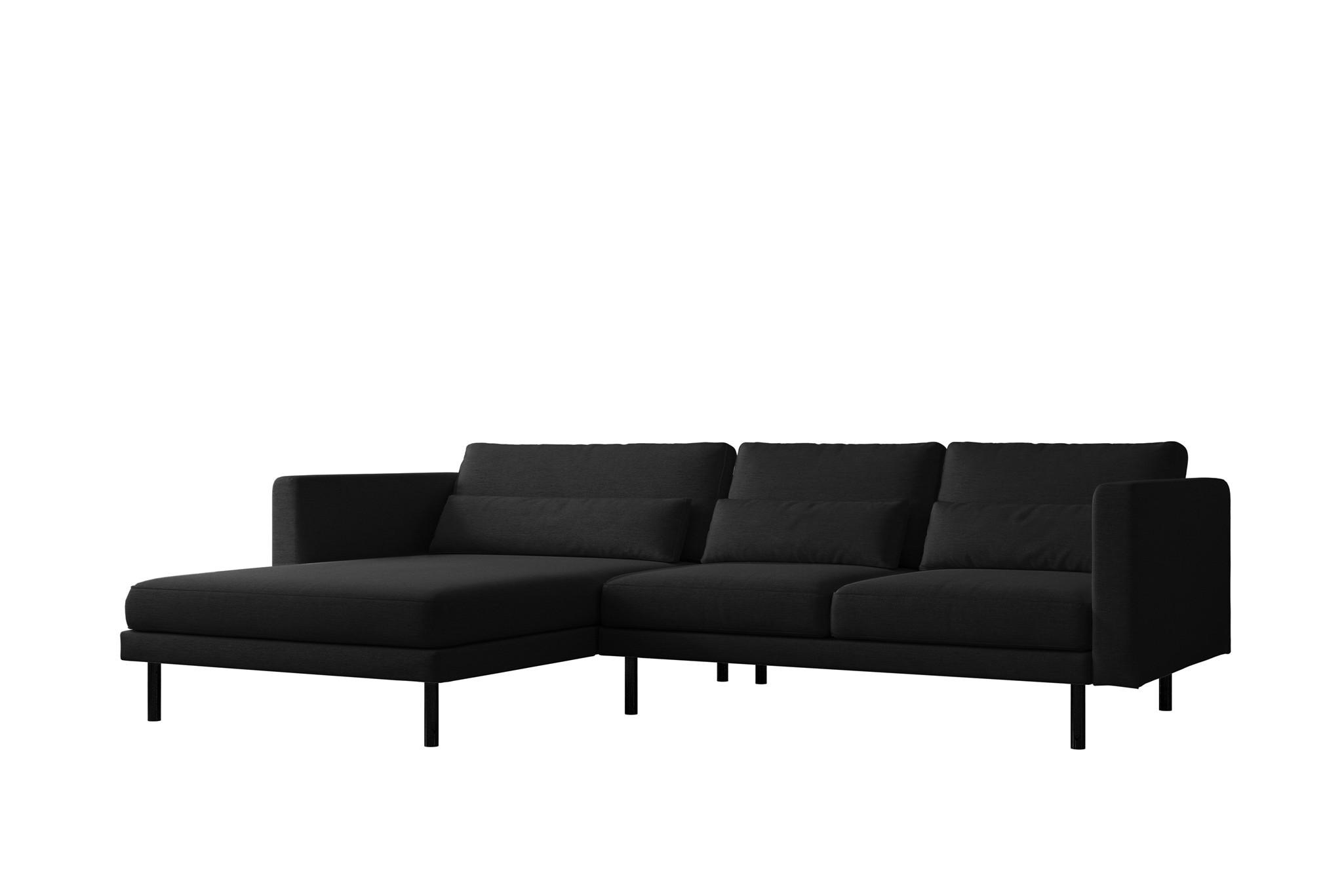 ECKSOFA Agada In Verita - Schwarz, Holzwerkstoff/Textil (281/174cm) - Fun Möbel