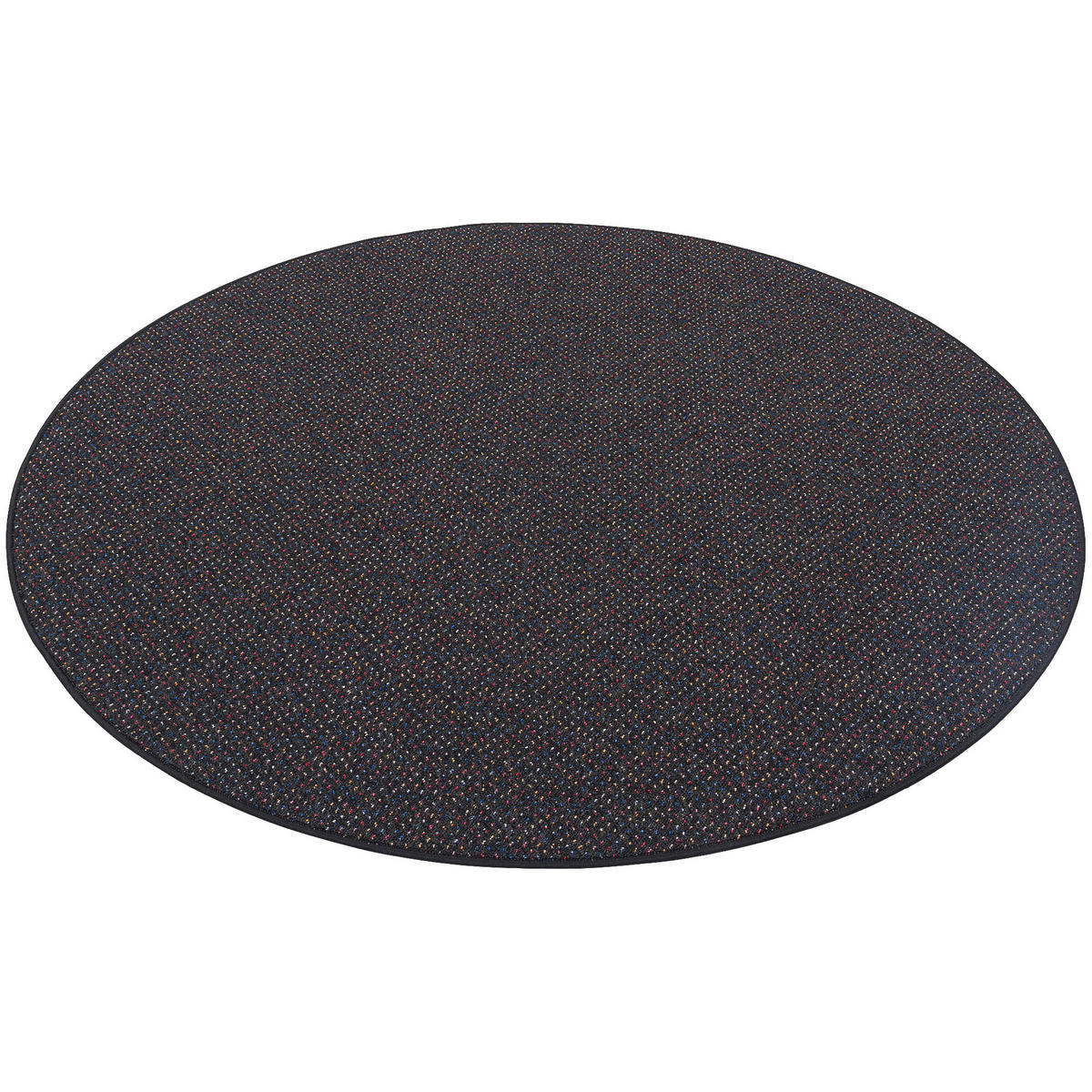 SCHLINGEN TEPPICH ALMA MELIERT RUND - Schwarz, Textil (200/200cm) - Snapstyle