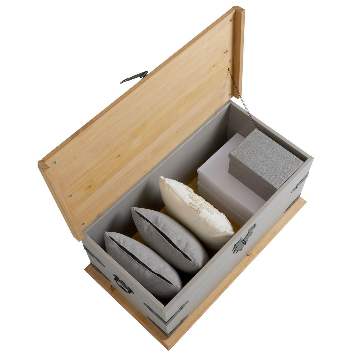 TRUHENBANK TEQUILA - Braun/Grau, Holz (92/50/45cm) - IDIMEX