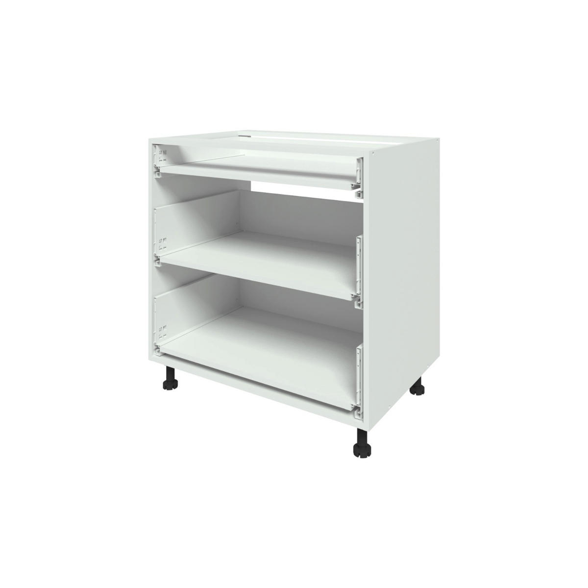 SCHUBLADENSCHRANK – 80 cm – KU-D80S3 – Lunara – Weiß Hochglanz - Weiß Hochglanz, Holzwerkstoff (80/72/52cm) - hi-markt