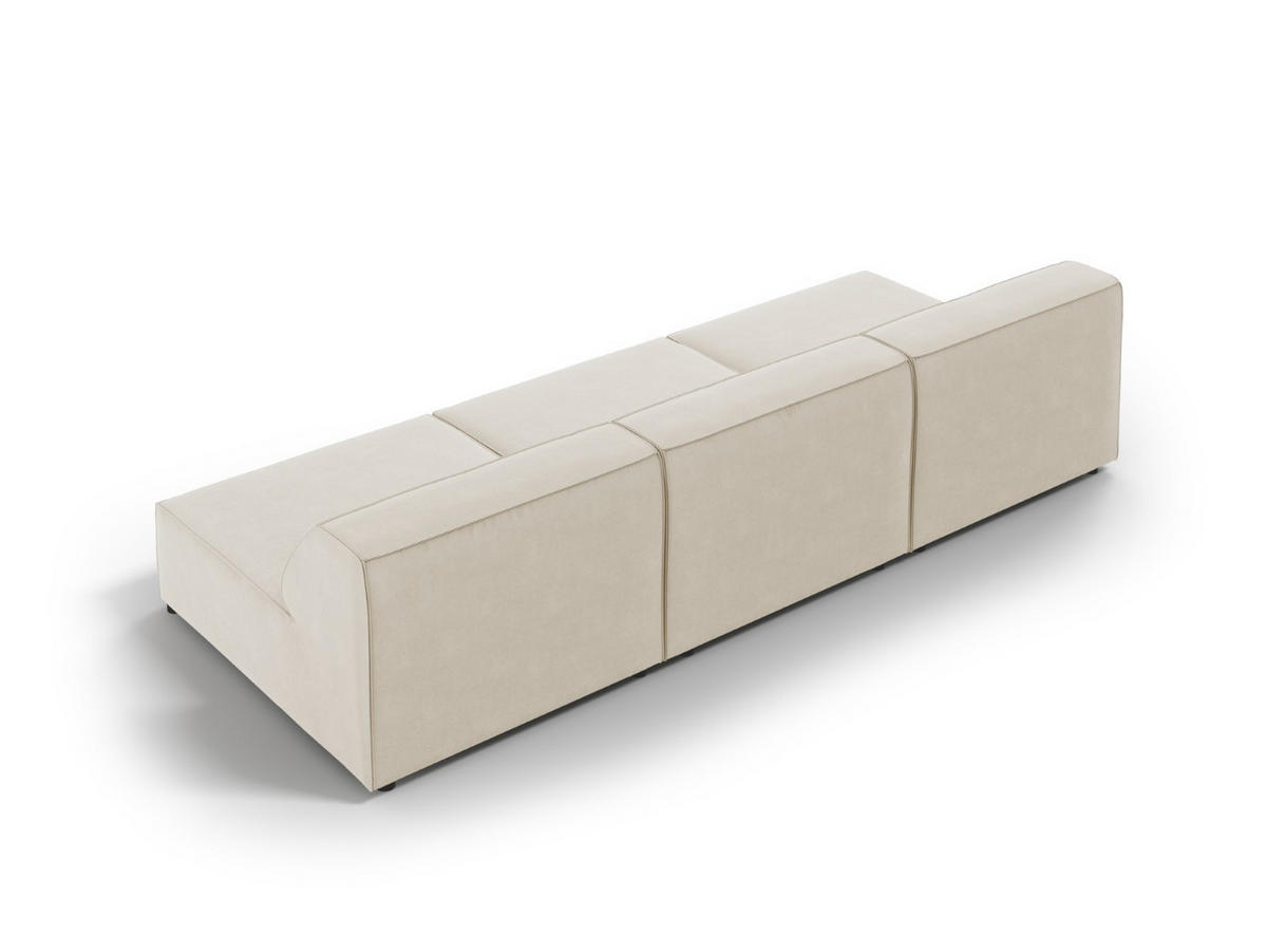 SOFA Jodie aus Samt dunkelbeige 3 Sitzplätze - Mokka, Textil (240/70/102cm) - Micadoni