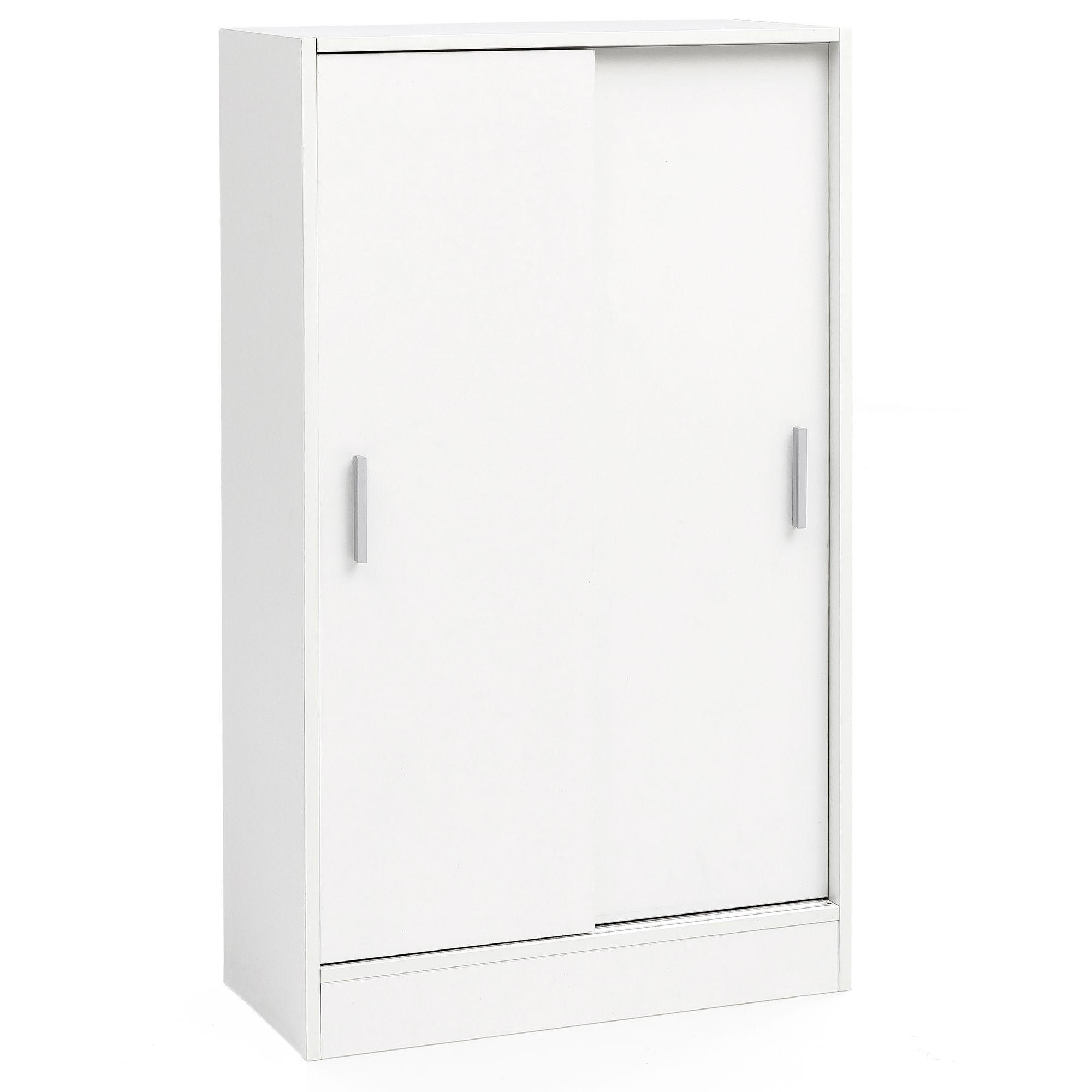 AKTENSCHRANK – Holz, Weiß, 60x107,5x28,5 cm, wasserabweisend & kratzfest, modern - Weiß, Holz/Metall (60/108/29cm) - KADIMA DESIGN