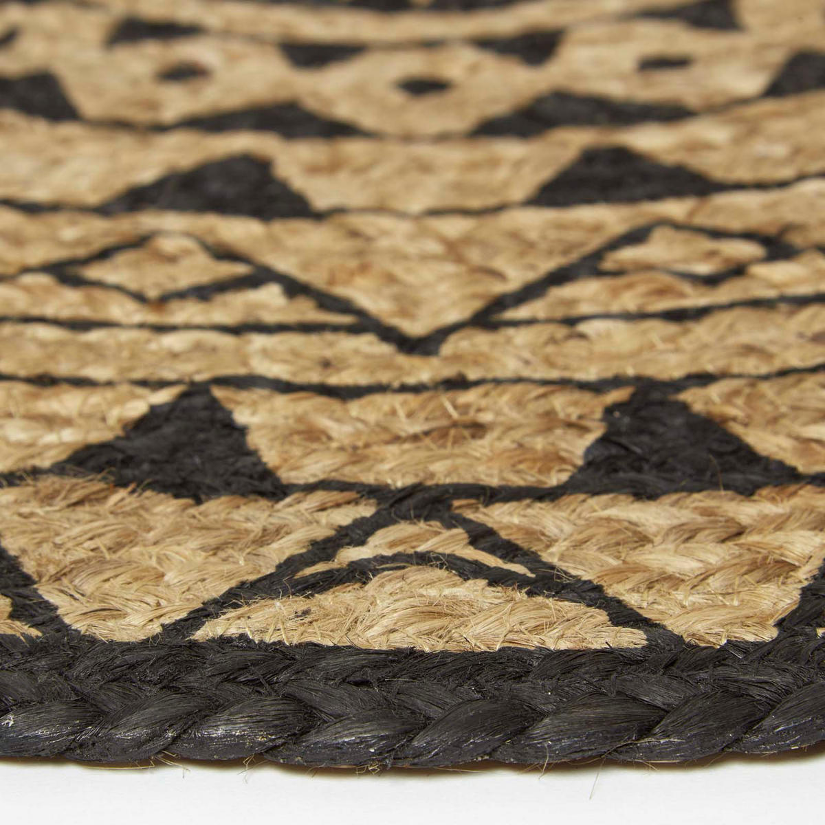 TEPPICH Mandala rund geflochten 90 cm - Schwarz, Naturmaterialien (90/90cm) - Homescapes