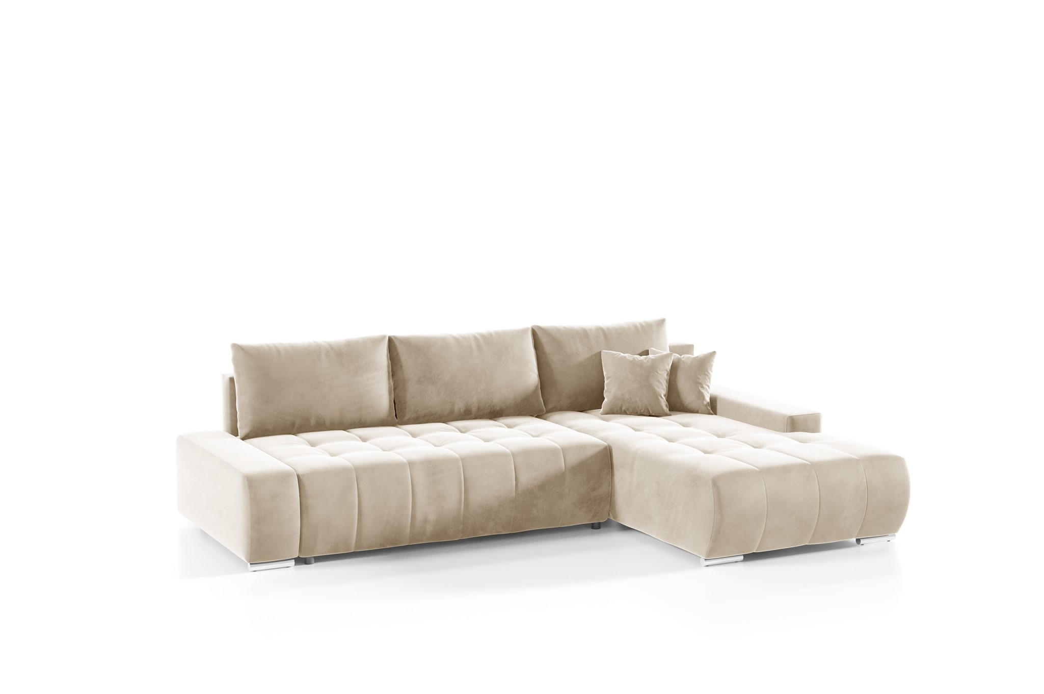 ECKSOFA Vogar In Monolith - Beige, Holzwerkstoff/Textil (265/185cm) - Fun Möbel