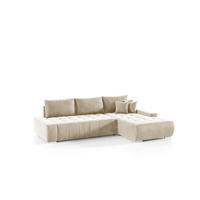 ECKSOFA Vogar In Monolith - Beige, Holzwerkstoff/Textil (265/185cm) - Fun Möbel