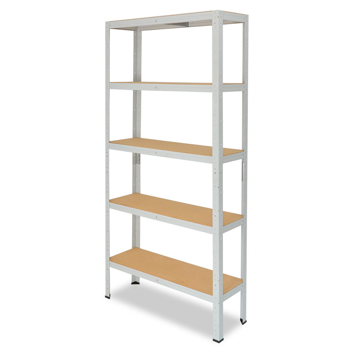 SCHWERLASTREGAL OFFICE 180x80x30 cm in lichtgrau mit 5 Böden und 175 kg Traglast pro Boden - Hellgrau, Metall (80/180/30cm) - shelfplaza