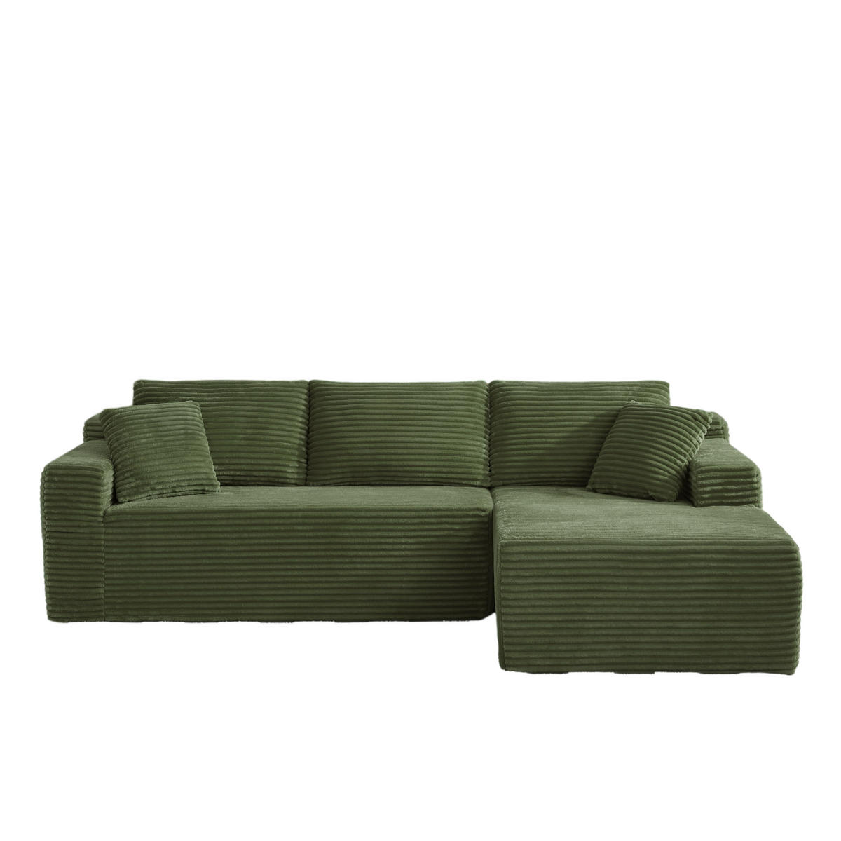ECKSOFA DE-34926 L-Form mit Chaise rechts Grün - Grün, Textil (163/252.5cm) - ComfortXL
