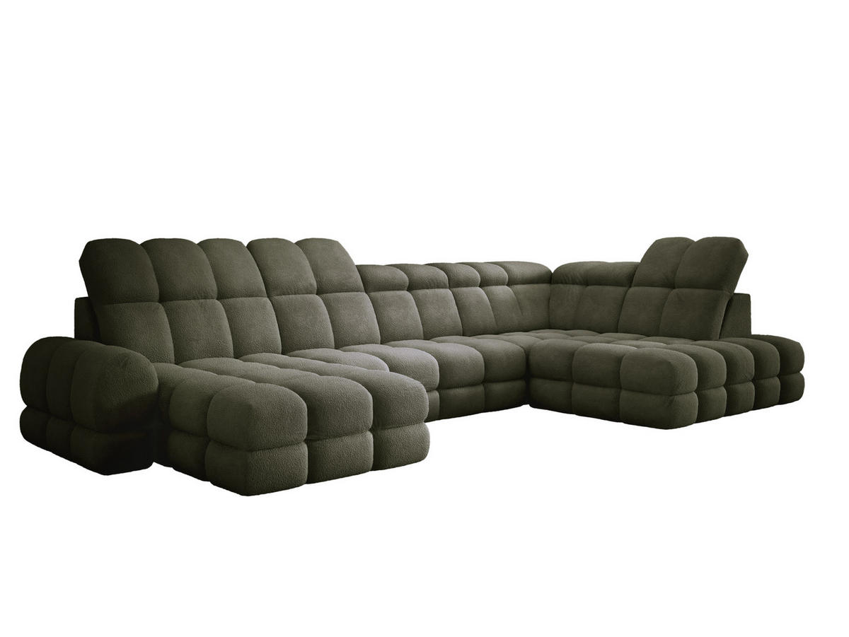 ECKSOFA TOLLO Anthology-stoff U-form 400x217x105 cm grün - Waldgrün, Holz/Textil (217/400cm) - DomoHome