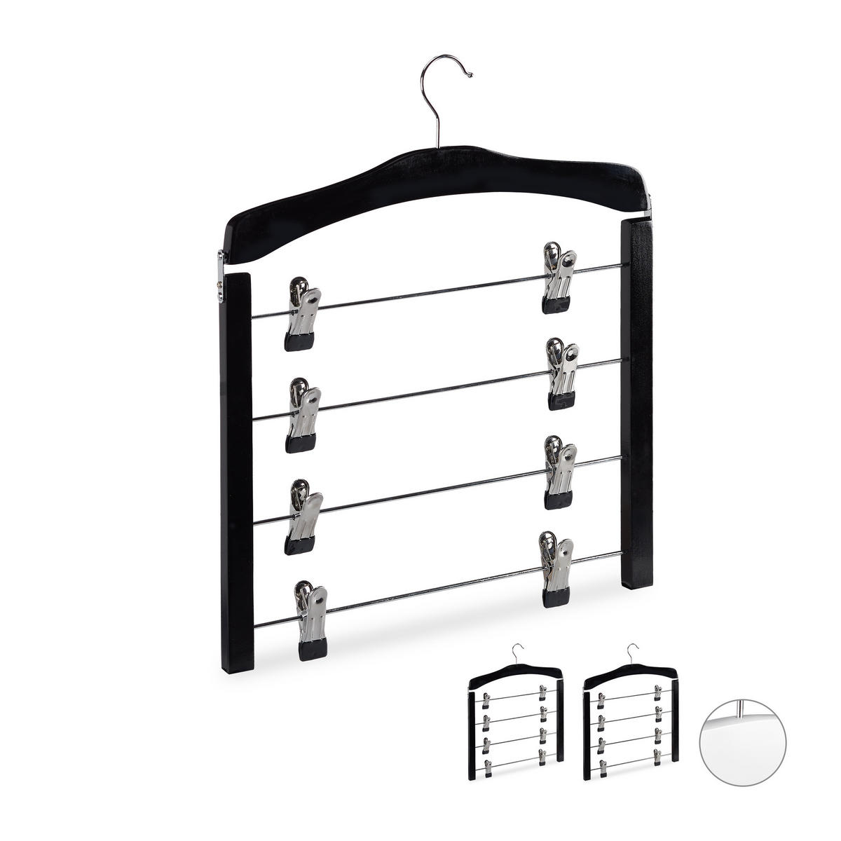 3XZÁVES na sukňu - čierna, kov/drevo (38/43/2.5cm) - Relaxdays