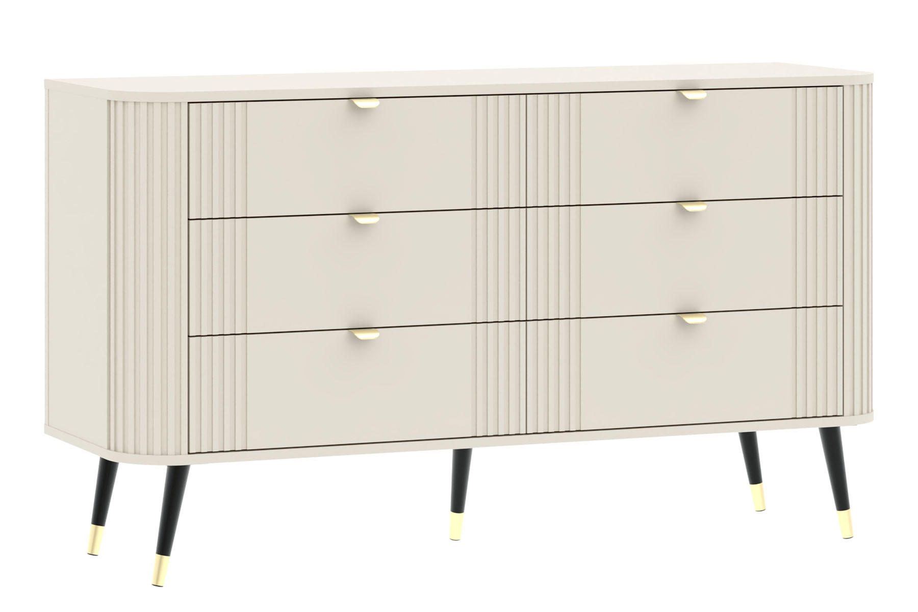 KOMMODE Onyx Kaschmir / Gold 138,2 / 40 / 80cm - Kaschmir/Beige, Holz/Holzwerkstoff (138.2/80/40cm) - Feldmann-Wohnen