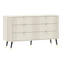 KOMMODE Onyx Kaschmir / Gold 138,2 / 40 / 80cm - Kaschmir/Beige, Holz/Holzwerkstoff (138.2/80/40cm) - Feldmann-Wohnen
