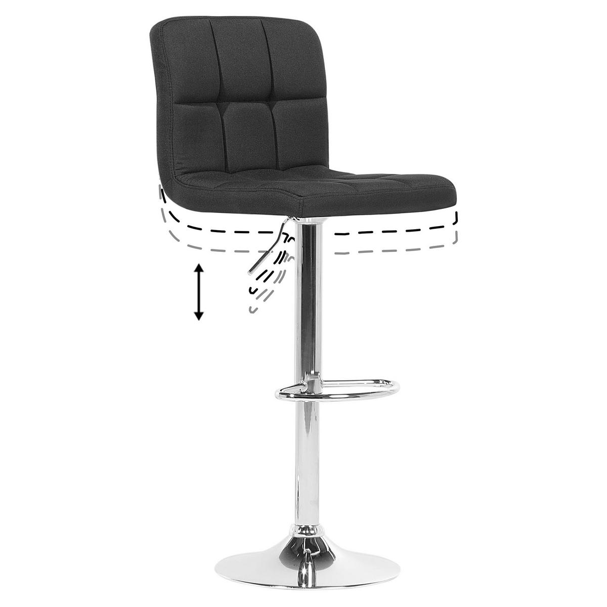 BARHOCKER 2er-Set Polsterbezug Schwarz Marion - Schwarz, Textil/Metall (45/114/39cm) - Beliani