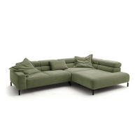 ECKSOFA MIT MOTORISCHEM SITZVORZUG DELIA Grün Cord - Schwarz/Grün, Textil/Metall (312/219cm) - KAWOLA