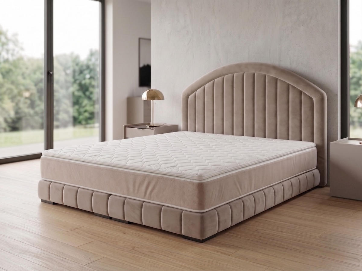 POLSTERBETT LEON2 90x 200 cm Farbe: Creme - Creme, Textil (90/200cm) - A&J MöbelLand