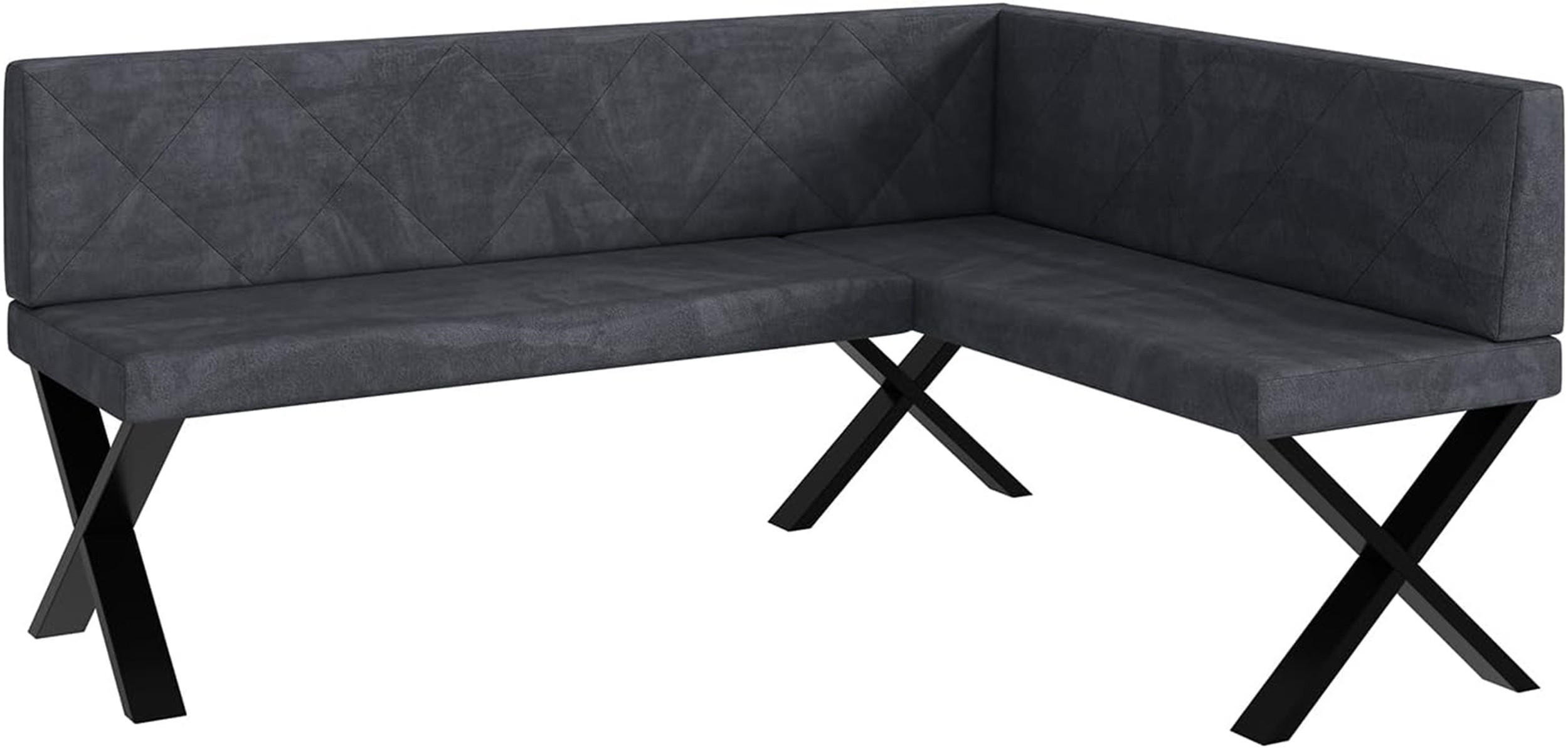 ECKBANK ERIC_X - Dunkelgrau, Textil (128/168cm) - Meblini