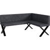 ECKBANK ERIC_X - Dunkelgrau, Textil (128/168cm) - Meblini