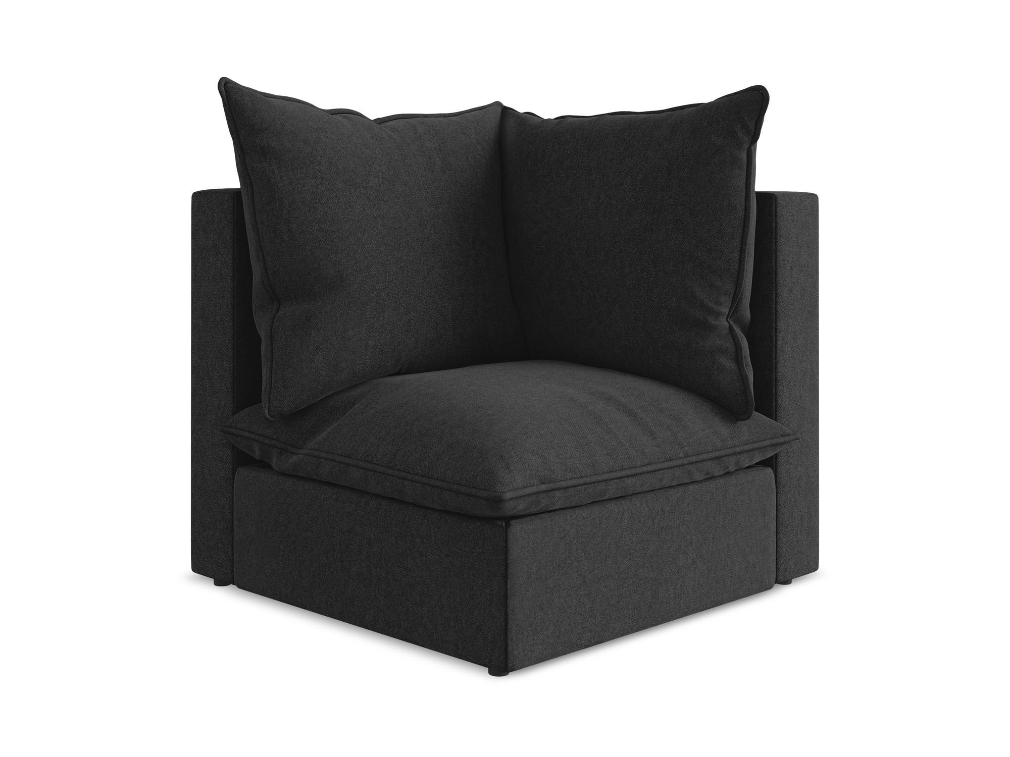 SOFAELEMENT Samt Stoff Schwarz - Schwarz, Holzwerkstoff/Kunststoff (90/77/90cm) - Makamii