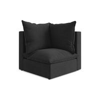 SOFAELEMENT Samt Stoff Schwarz - Schwarz, Holzwerkstoff/Kunststoff (90/77/90cm) - Makamii