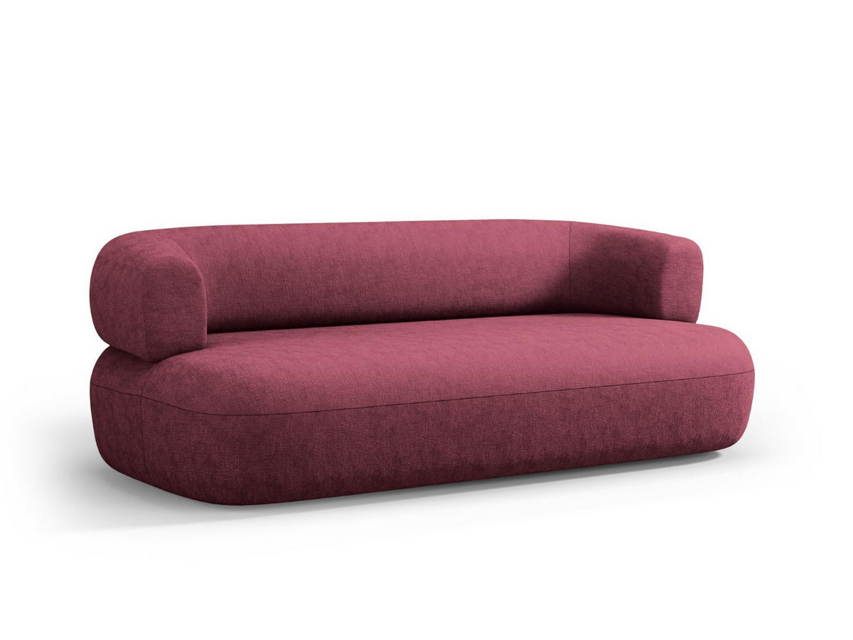 SOFA Jenny aus Chenille-Stoff karmesinrot 3 Sitzplätze - Rot, Textil (90/73/178cm) - Micadoni