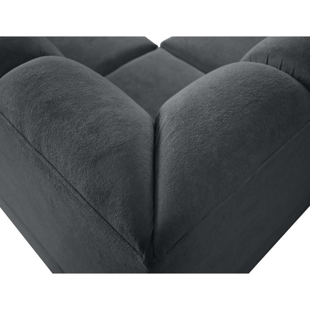 ECKSCHLAFSOFA Zoja links dunkelgrau - Dunkelgrau/Schwarz, Textil (261/193cm) - Beautysofa