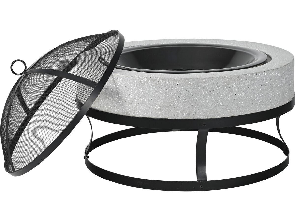 HOLZKOHLENGRILL torro weiss - Schwarz, Metall (70/49/70cm) - Habitat Garten