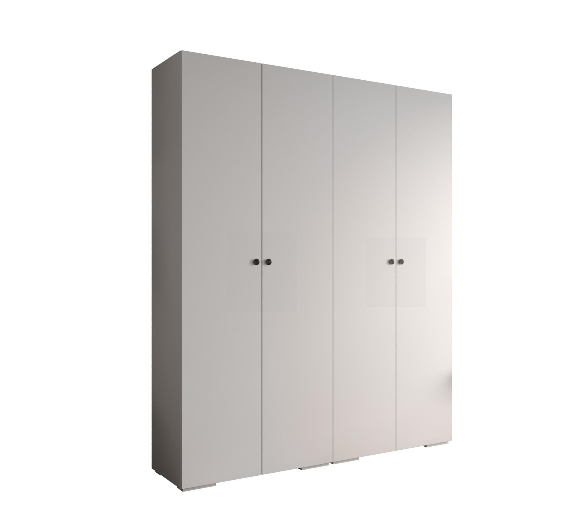 DREHTÜRENSCHRANK 236.7/200/47 4-türig - Schwarz/Weiß, Holz/Metall (200/236.7/47cm) - Abiks Möbel
