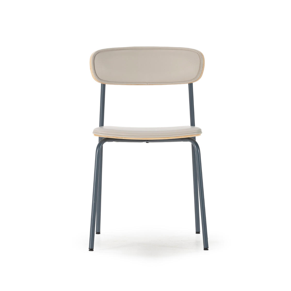 STÜHLE 2er-Set aus Kunstleder mit Metallbeinen 45,5/78/52 cm - Beige, Metall (45.5/78/15cm) - Calicosy